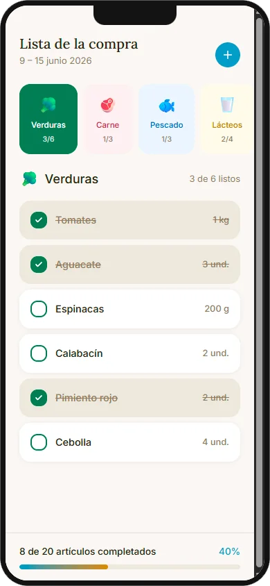 3.Haz la lista de la compra con un toque