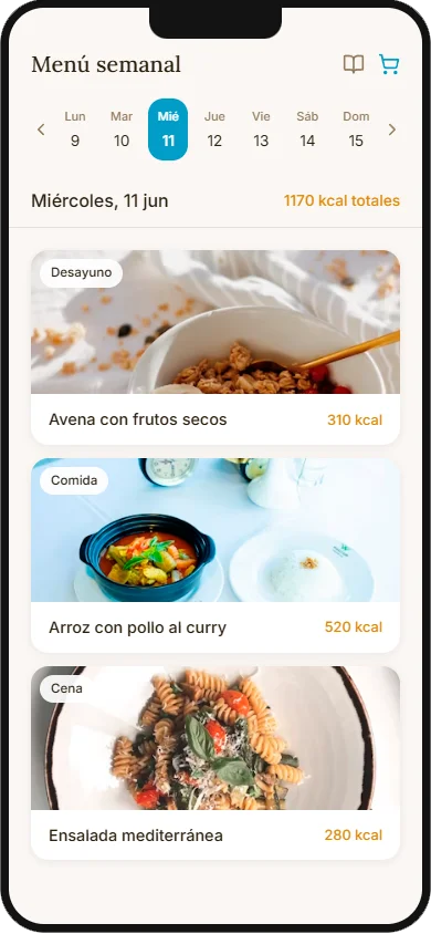 2. Crea un menú semanal